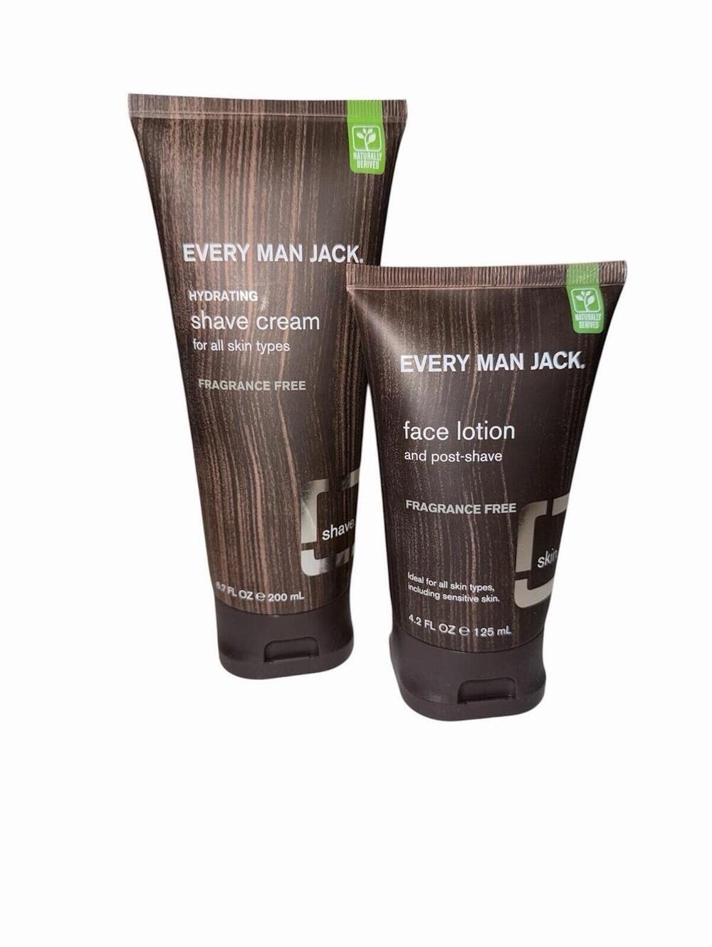 Every Man Jack Lot of 2 Men’s Grooming Bundle: Face Lotion And Shave Cream